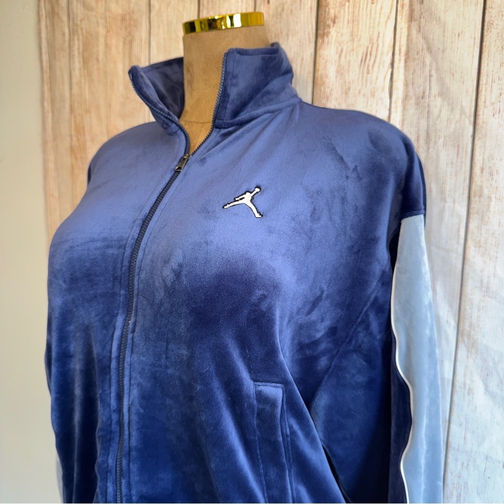 Nike Jordan Flight Women's Velour Jacket, oversized, sweatshirt full zip M NAVY​ - Picture 6 of 16